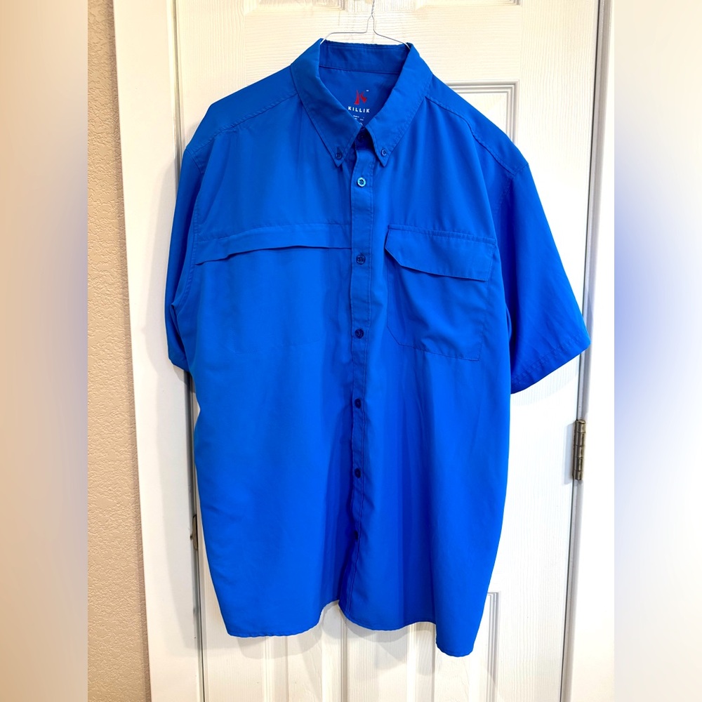 Killik Men's Blue Short Sleeve performance Shirt
